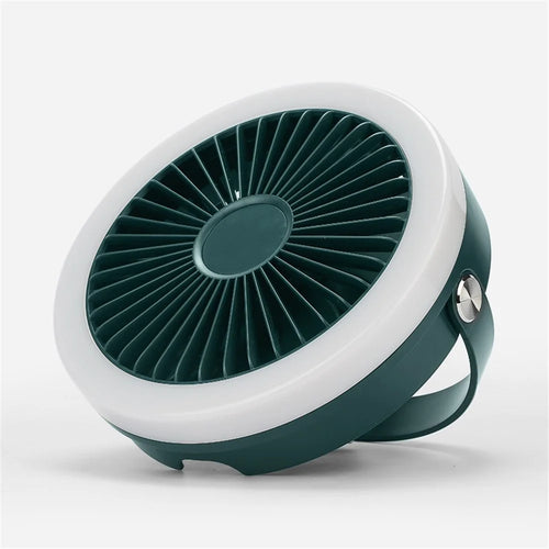 WT-N2 Mini Fan Portable Fan Rechargeable with Hanging Strap and LED Fill Light - Green - 1