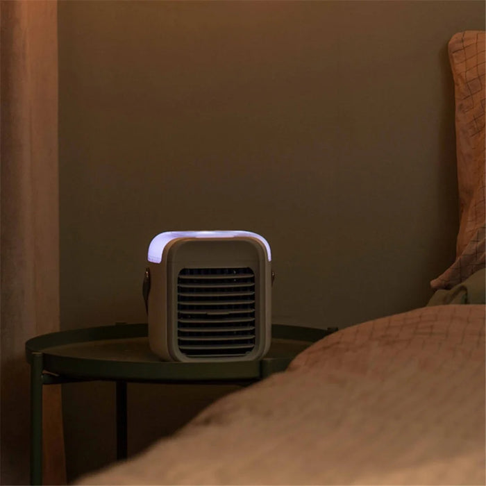 WT-F26 Portable 300ml Large Capacity Desktop Air Cooler Ventilator Fast Cooling Down Mist Maker Fan Combinations Top Filling Fan Humidifier for Home/Office/Bedroom, Built-in 2000mAh Battery - Blue - 7