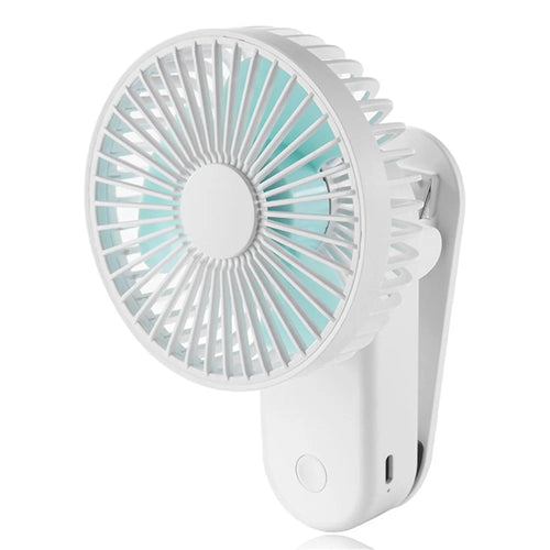 F21 Portable Mini Fan 1200mAh Rechargeable USB Battery Desktop Fan with Magnetic Base Clip - White - 1