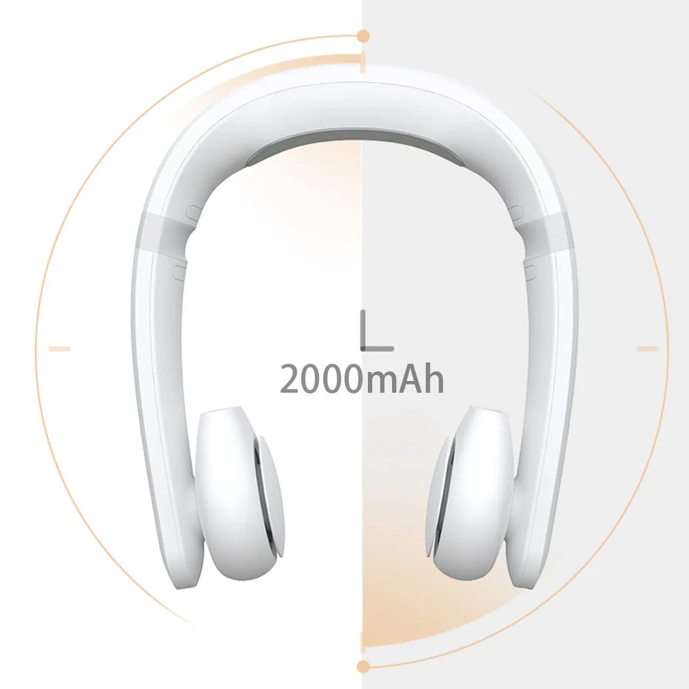 F13 Portable Neck Fan USB Rechargeable Summer Mini Cooling Fan Quiet 3 Wind Speed Personal Fan - 3