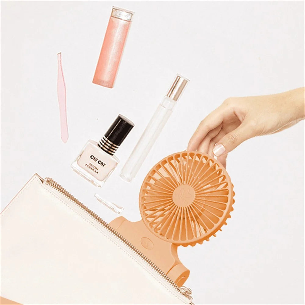 Small Cooling Fan Outdoor Portable Neck Fan with 3 Speeds for Travel Commute Picnic Office Sports - Orange - 3