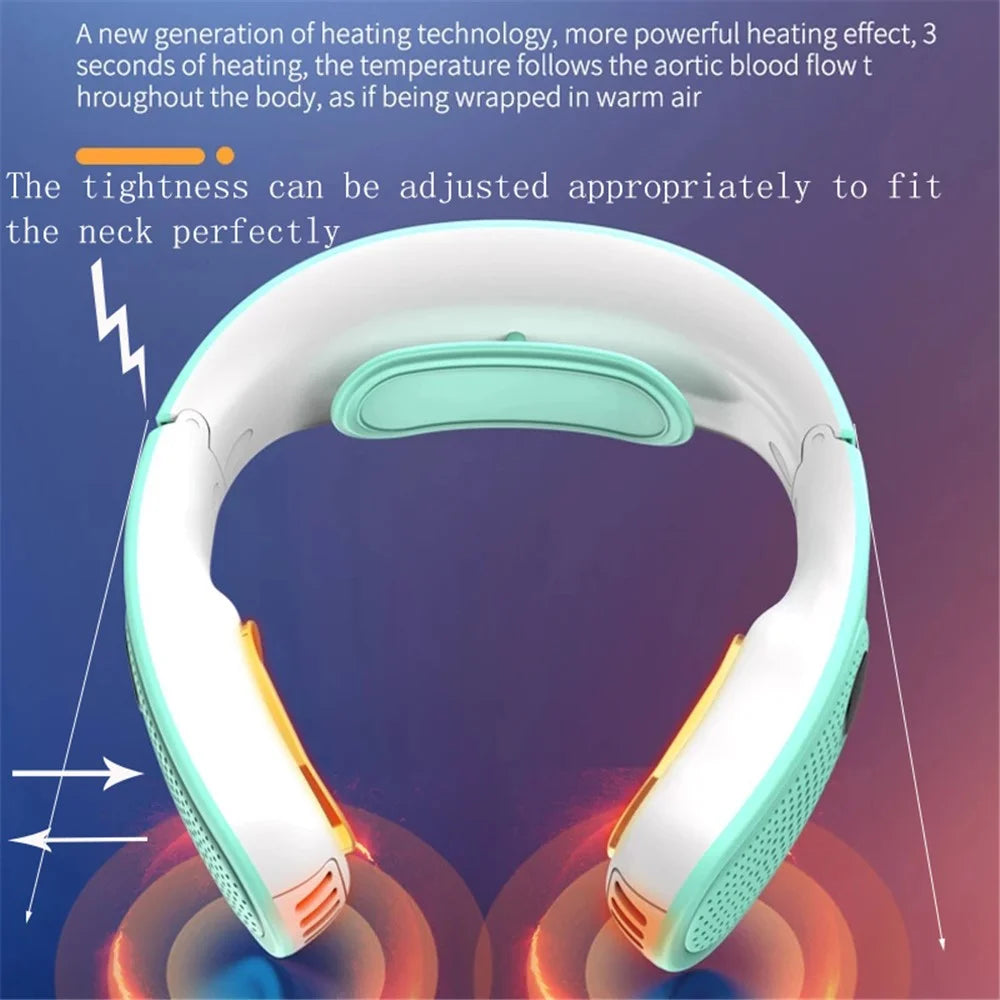K-001 Portable Neck-mounted Fan Air Conditioner Cooling Electric Fan USB Rechargeable Neck Warmer Fan Creating Cool Breeze and Warm Air - Grey - 3