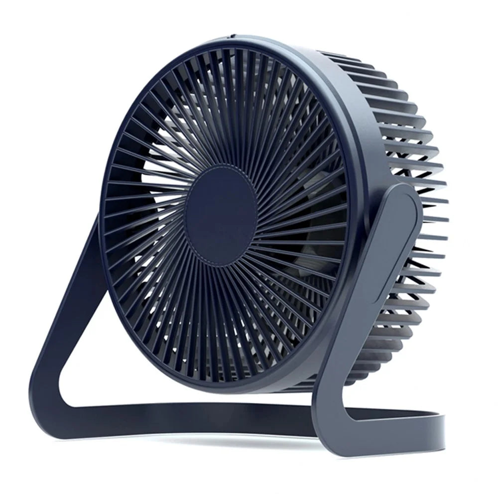 360 Degrees Rotating Fan USB Rechargeable Handheld Mini Low Noise Small Fan Summer Cooler - Purple Black - 1