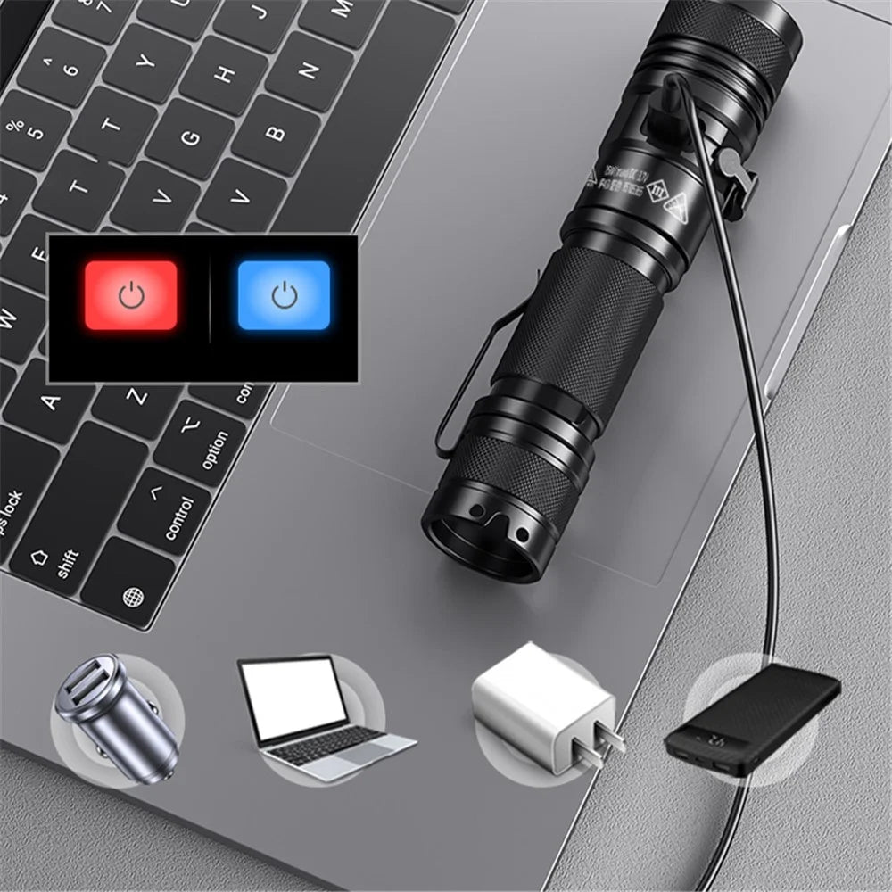 SUPERFIRE A12 LED Flashlight 850 Lumen Small Extremely Bright 15W Flash Light, Zoomable, Water Resistant, Adjustable Brightness for Camping, Running, Emergency (with Battery) - 4