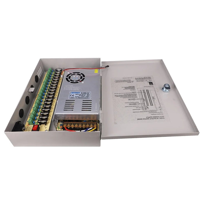 SOMPOM 12V 30A DC Distributed Power Supply Box with 18 Channel Output for CCTV LED and All 12V DC Devices - 7