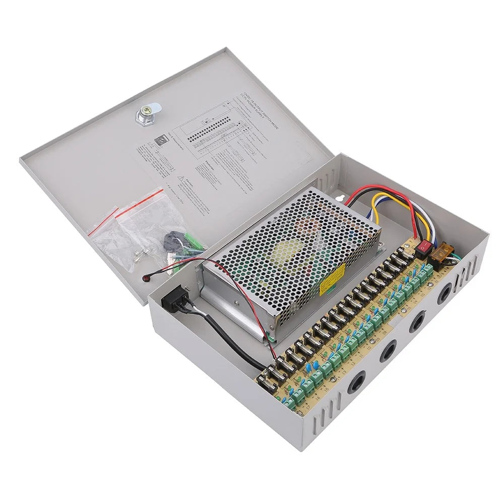 SOMPOM 12V 10A 18 Channel DC Distributed Power Supply Box for CCTV LED and All 12V DC Devices - 5
