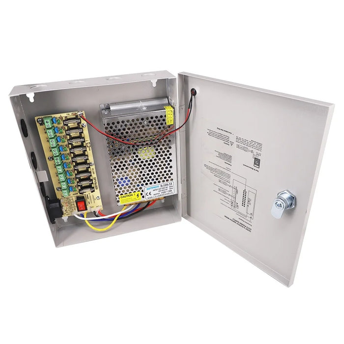 SOMPOM CCTV Power Supply 9CH Channel Port Box 12V 10A Distributed Power Supply Output - 2