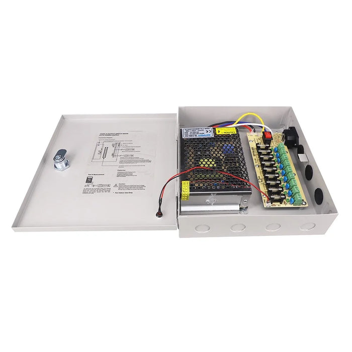SOMPOM CCTV Power Supply 9CH Channel Port Box 12V 10A Distributed Power Supply Output - 3