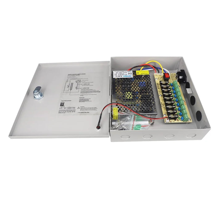 SOMPOM 9 Channel 12V 5A DC Metal Boxed Cabinet Power Supply Unit for Security Camera System DVRs IP Cameras CCTV Cameras - 6