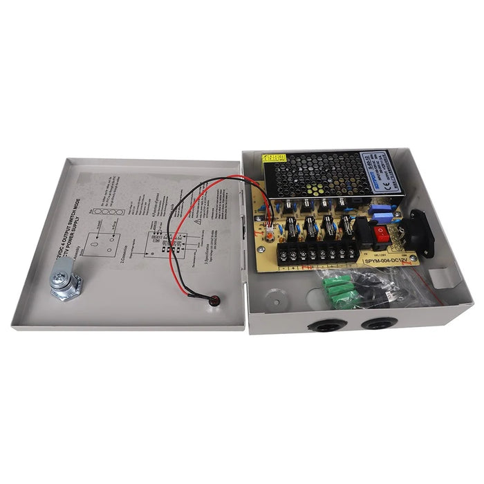 SOMPOM 4 Channel/Port DC 12V 3A Security Camera Power Supply Distribution with Metal Box for Cameras IP CCTV DVR Surveillance System - 3