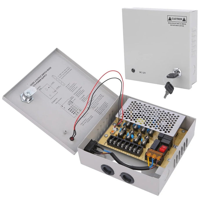 SOMPOM 4 Ports 4CH Output 5A 12V DC CCTV Distributed Power Supply Box for Security Camera - 1