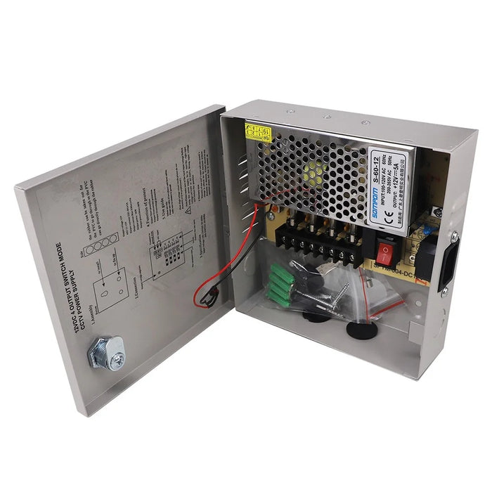 SOMPOM 4 Ports 4CH Output 5A 12V DC CCTV Distributed Power Supply Box for Security Camera - 2