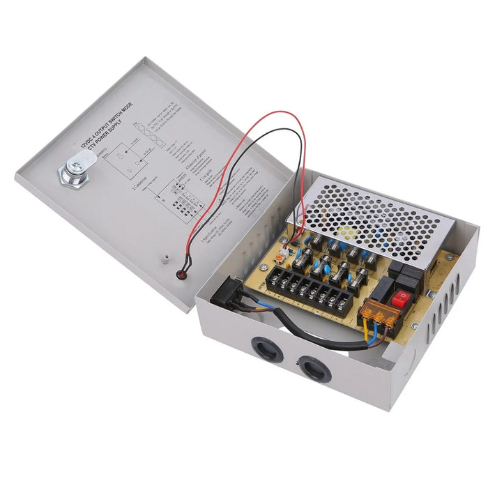 SOMPOM 4 Ports 4CH Output 5A 12V DC CCTV Distributed Power Supply Box for Security Camera - 4
