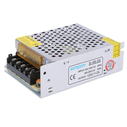SOMPOM S-48-24 2A 48W 24V LED Strip Power Supply Driver DC Voltage Adapter Transformer - 1