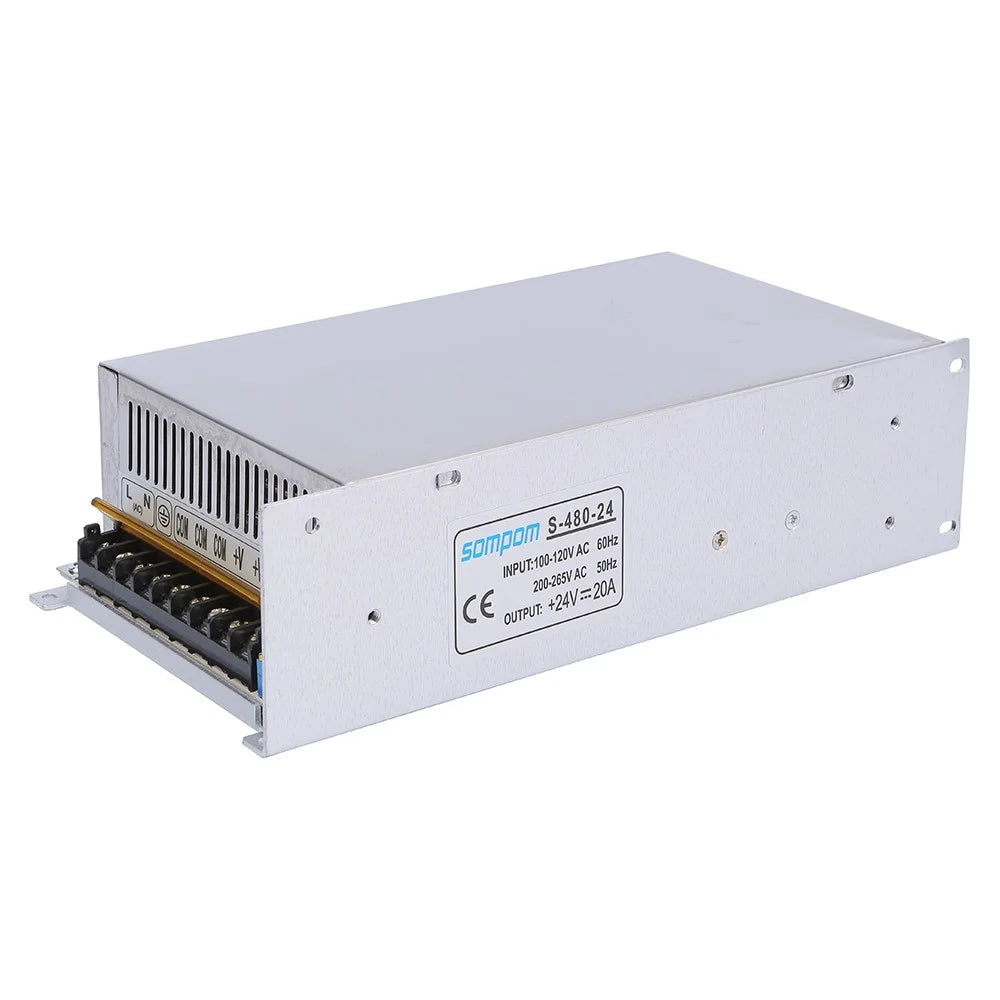SOMPOM S-480-24 24V 20A 480W Switch Drive LED Strip Display Lighting Monitor Power Supply - 1