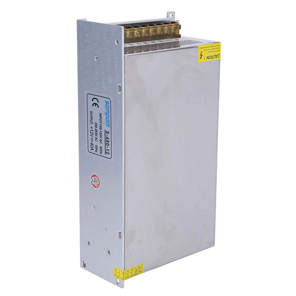 SOMPOM S-480-12 12V 40A 480W LED Strip Driver Power Supply Voltage Transformer Power Switch - 2