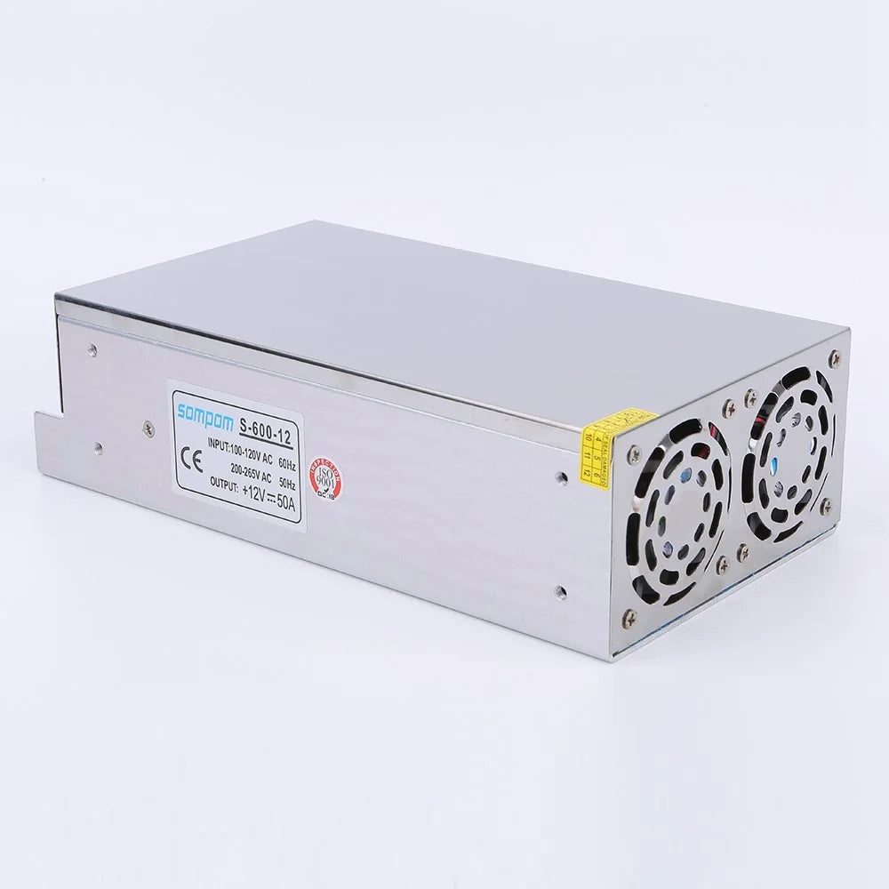 SOMPOM S-600-12 12V 50A 600W Lighting Monitor LED Strip Driver Power Supply Voltage Transformer Power Switch - 3