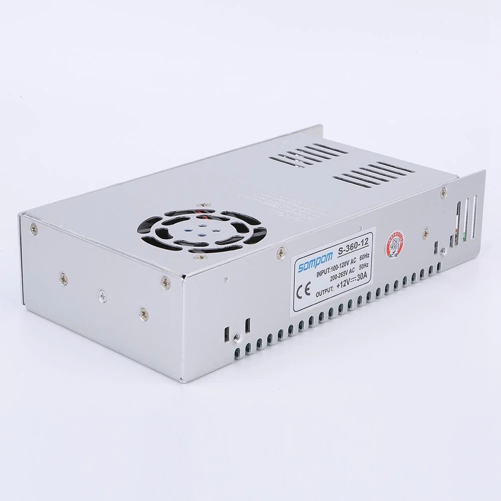 SOMPOM S-360-12 12V 30A 360W Voltage Transformer Power Switch LED Strip Lighting Monitor Driver Power Supply - 3
