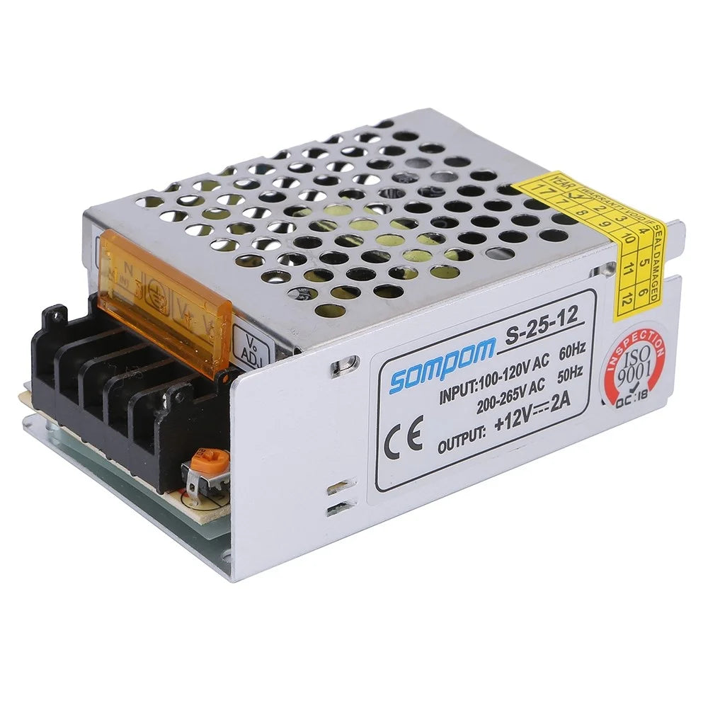SOMPOM S-25-12 12V 12A 25W Power Supply Switch Drive LED Strip Power Source for Display Lighting Monitor - 1