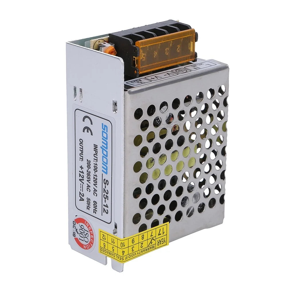 SOMPOM S-25-12 12V 12A 25W Power Supply Switch Drive LED Strip Power Source for Display Lighting Monitor - 2