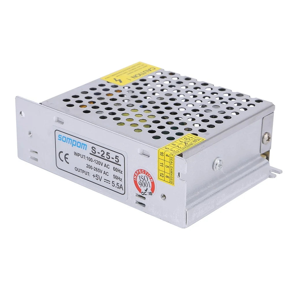 SOMPOM S-25-5 5V 5.5A 25W Power Supply LED Driver Universal Regulated Transformer DC Adapter - 3