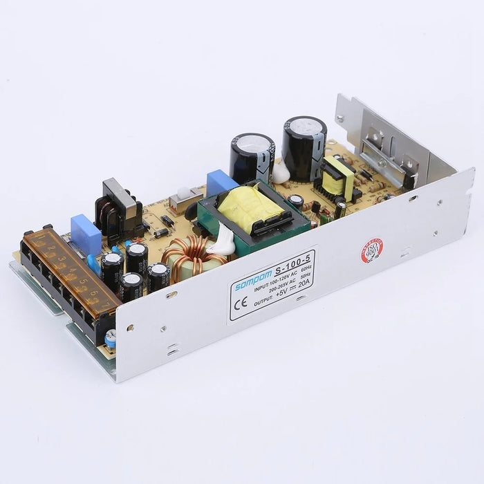 SOMPOM S-100-5 5V 20A 100W LED Strip Power Supply Driver DC Voltage Adapter Transformer - 5