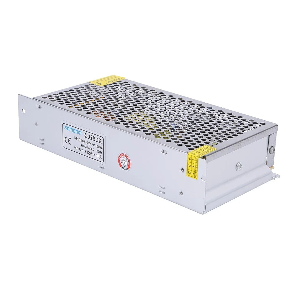SOMPOM S-120-12 12V 10A 120W LED Strip Driver Power Supply Voltage Transformer Power Switch - 5