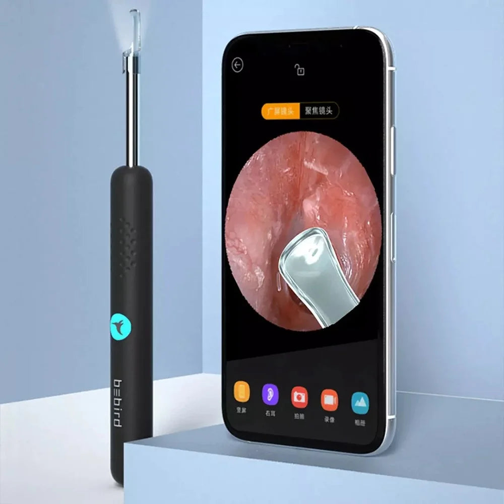 XIAOMIYOUPIN Bebird R1 Intelligent Visual Ear Sticks Endoscope 300W High Precision Earpick In-Ear Mini Camera Otoscope Ear Cleaner (Chinese Version) - Black - 2
