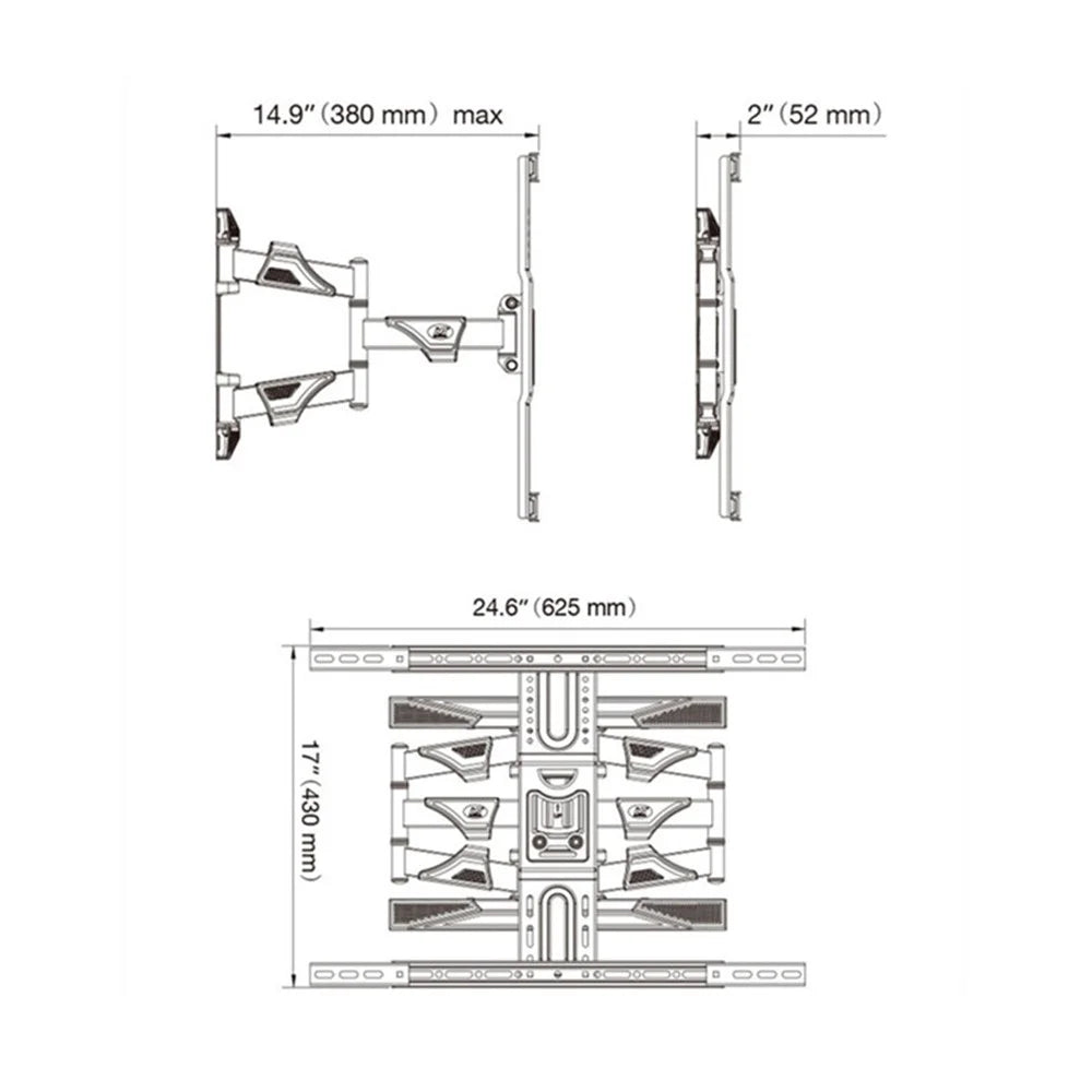 NORTH BAYOU P6 TV Wall Mount 45-75 Inch Full Motion LED LCD Screen Mount Max VESA 600x400mm, 45.5kg Bearing Weight - 6