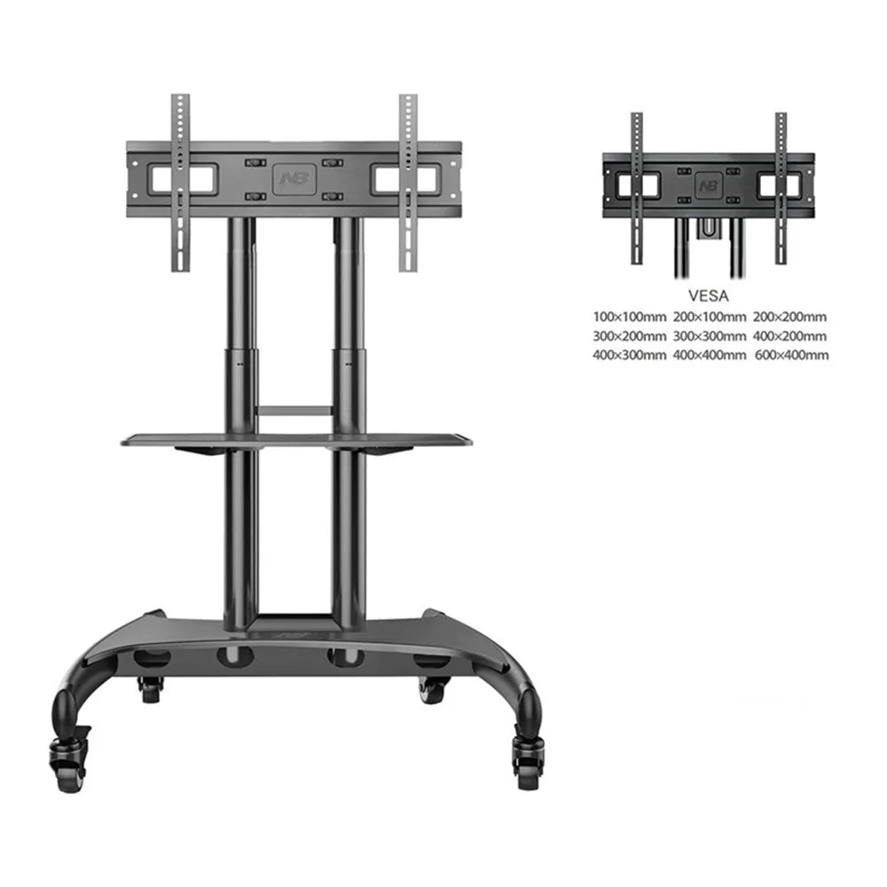 NORTH BAYOU AVA1500-60-1P Mobile TV Cart 32"-70" Flat Panel LED LCD Plasma TV Stand with Camera Tray and AV Shelf - 2