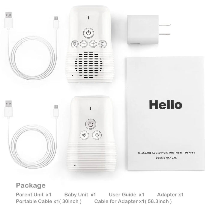 DBM-8 Light Night Wireless Two-way Audio Baby Monitor Talk Back Intercom Sound Alert for Infant - AU Plug - 6