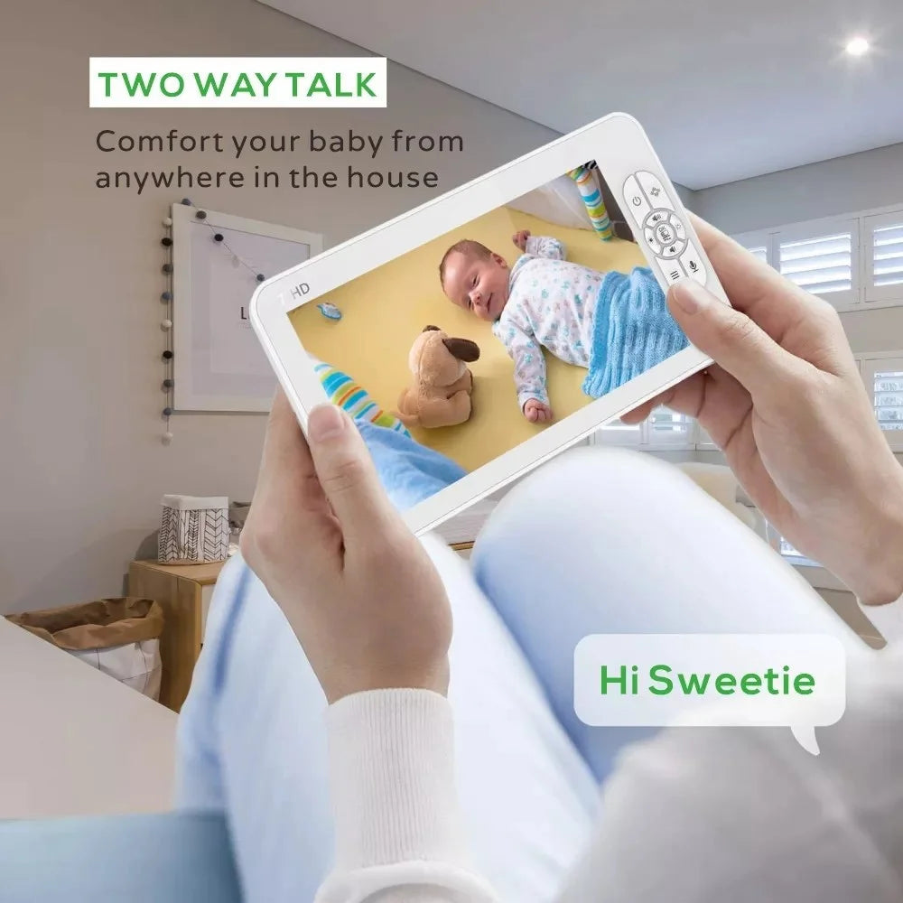 SM70PTZ 7-inch Wireless Digital Baby Monitor Night Vision Temperature Monitoring Two-Way Talk Security Camera - EU Plug - 6