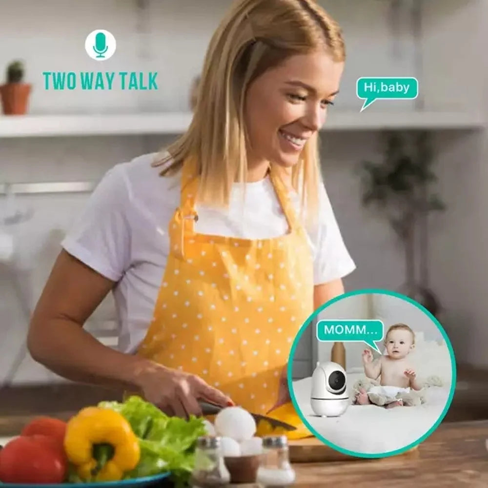 SM70PTZ 7-inch Wireless Digital Baby Monitor Night Vision Temperature Monitoring Two-Way Talk Security Camera - EU Plug - 7