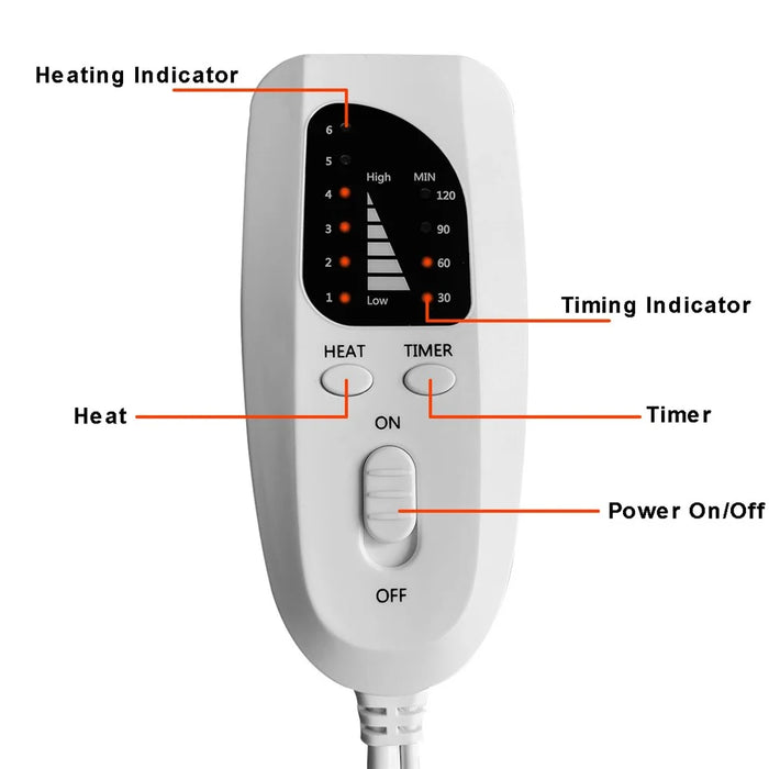 YF-FR004 Electric Foot Heating Pad Washable Hand Heater Fast Heating Feet Warmer with 6-Gear Temperature Adjustable, Smart Timing - Blackish Green / UK Plug / 240V - 4