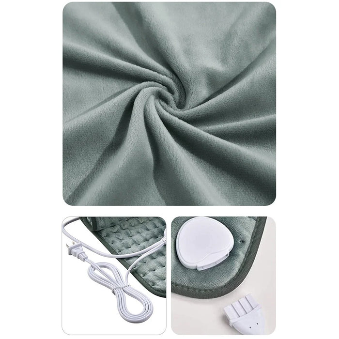 YF-FR004 Electric Foot Heating Pad Washable Hand Heater Fast Heating Feet Warmer with 6-Gear Temperature Adjustable, Smart Timing - Blackish Green / UK Plug / 240V - 6