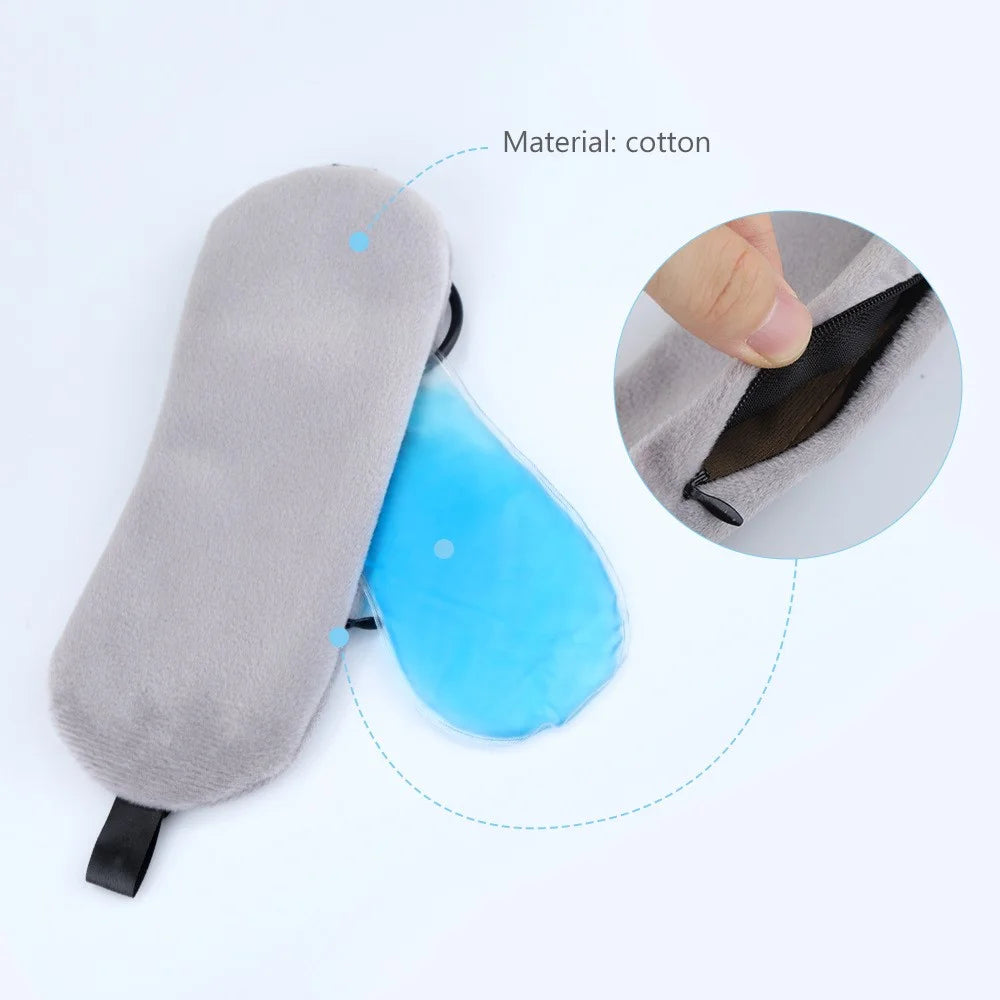 2-in-1 Heating Cooling Eye Cover USB Electric Heating Compress Eye Mask Ice Compress Eye Mask for Home Office School - Grey - 6