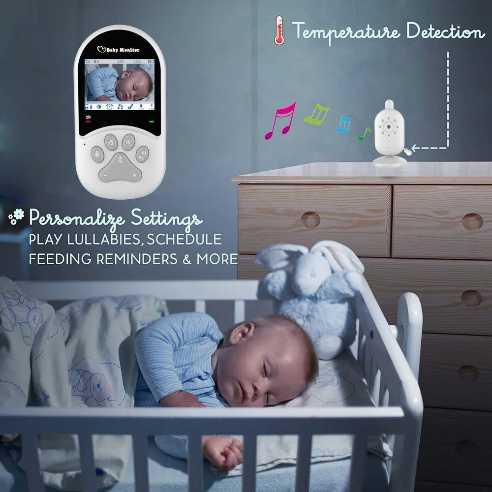 660 2.4-inch Screen Wireless Baby Monitor Night Vision Video Baby Camera 2-Way Audio Monitoring Device with Temperature Display - UK Plug - 4