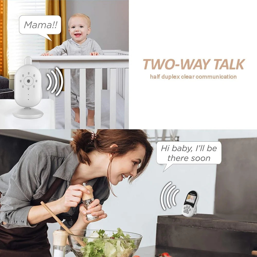 660 2.4-inch Screen Wireless Baby Monitor Night Vision Video Baby Camera 2-Way Audio Monitoring Device with Temperature Display - UK Plug - 5