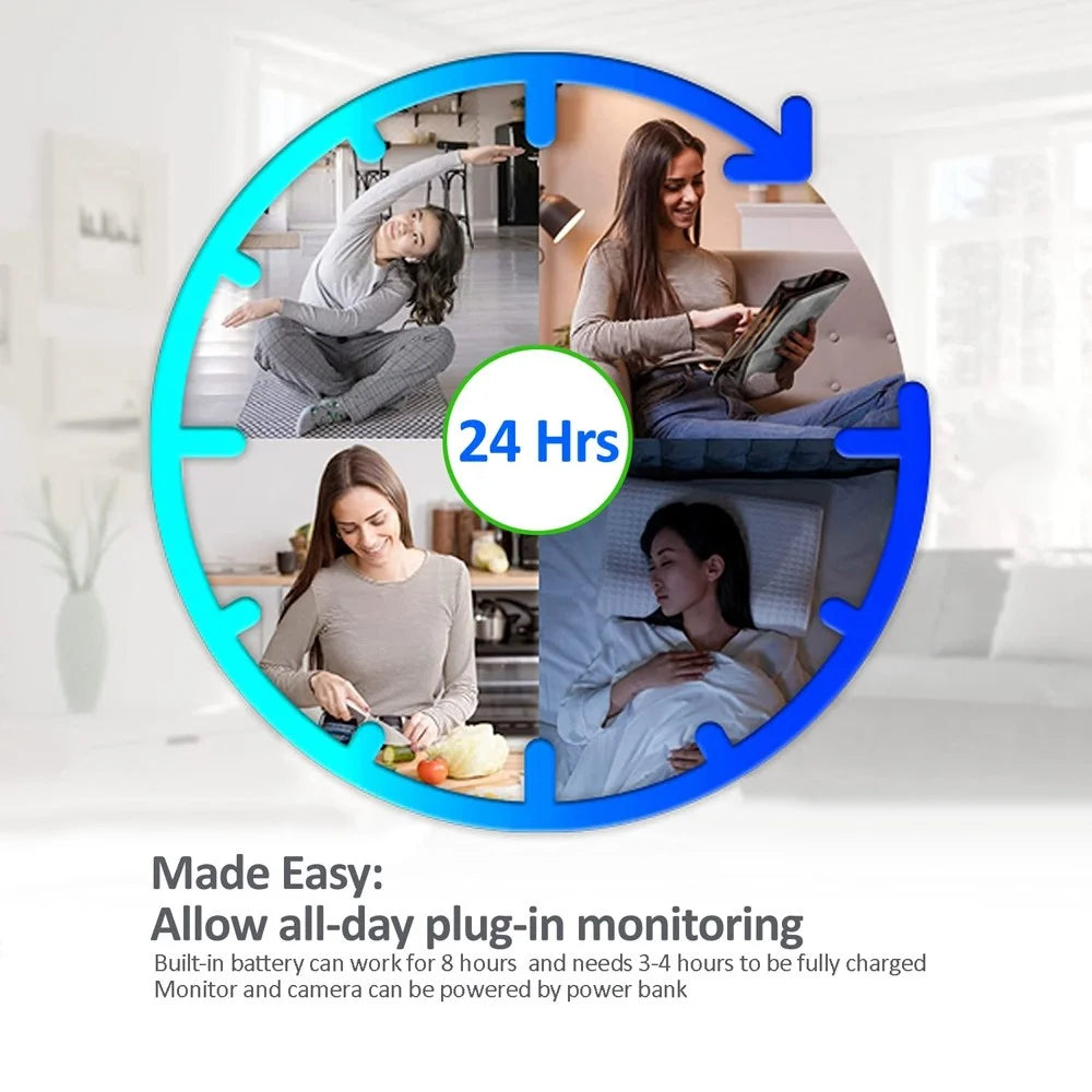 660 2.4-inch Screen Wireless Baby Monitor Night Vision Video Baby Camera 2-Way Audio Monitoring Device with Temperature Display - UK Plug - 7