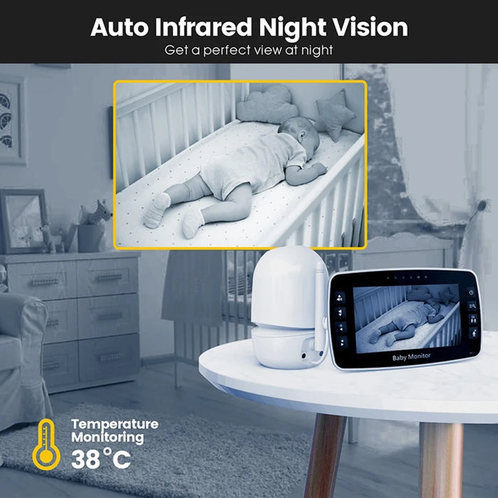 SM43A 4.3-inch Wireless Video Baby Monitor Night Vision Two-Way Intercom Surveillance Camera with Temperature Test - US Plug - 6