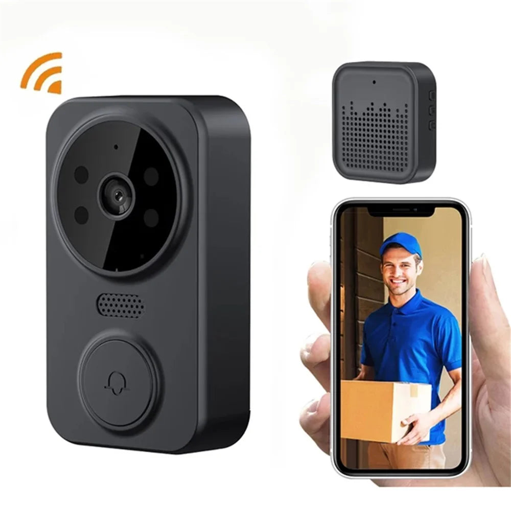 M8 Intelligent Home Wireless Remote Visual Doorbell Low Power Two-Way Audio HD Infrared Night Vision Tuya Doorbell - Black - 1