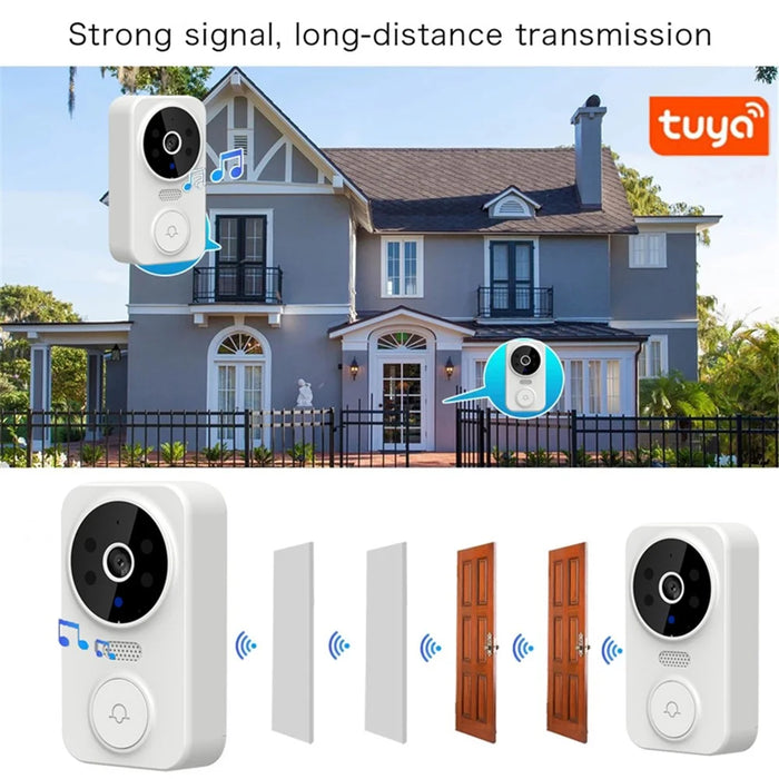 M8 Intelligent Home Wireless Remote Visual Doorbell Low Power Two-Way Audio HD Infrared Night Vision Tuya Doorbell - Black - 4