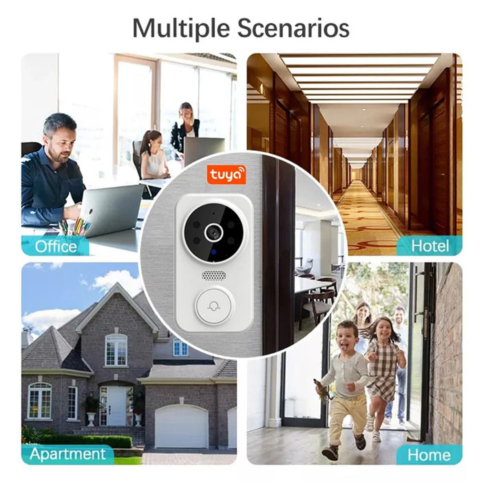 M8 Intelligent Home Wireless Remote Visual Doorbell Low Power Two-Way Audio HD Infrared Night Vision Tuya Doorbell - Black - 7