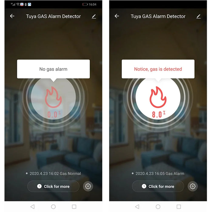 Tuya WiFi Smart APP Control Gas Leak Alarm Sensor CH4 / LPG / Natural Gas Leakage Detector - US Plug - 6