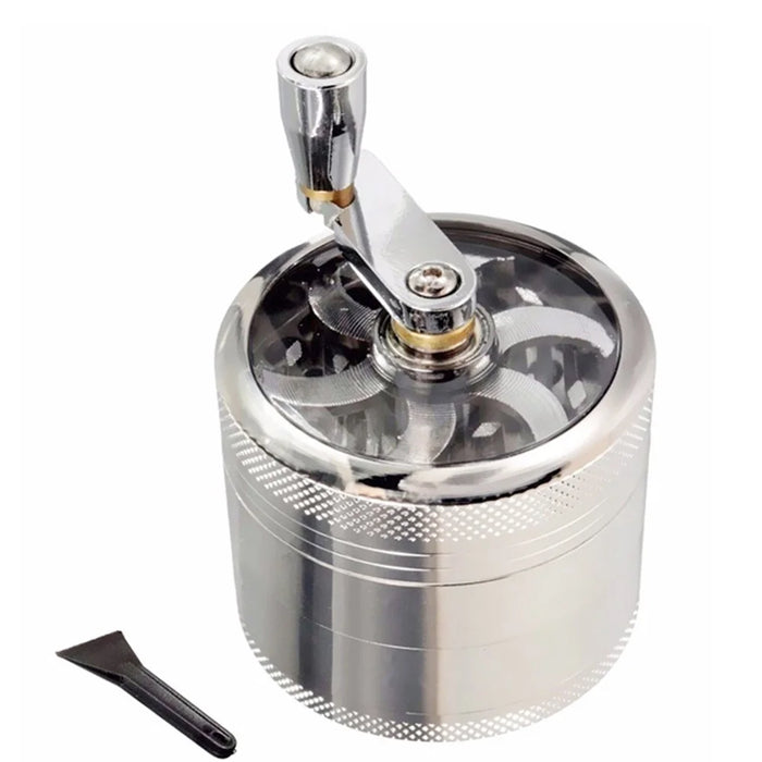 4 Layers Tobacco Grinder Manual Herbal Herb Mill Spice Crusher Smoke Grinder Crusher Hand Crank Muller, 55mm Diameter (BPA Free, No FDA Certificate) - 1