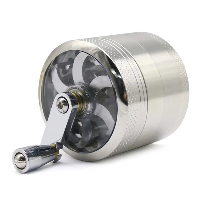 4 Layers Tobacco Grinder Manual Herbal Herb Mill Spice Crusher Smoke Grinder Crusher Hand Crank Muller, 55mm Diameter (BPA Free, No FDA Certificate) - 2