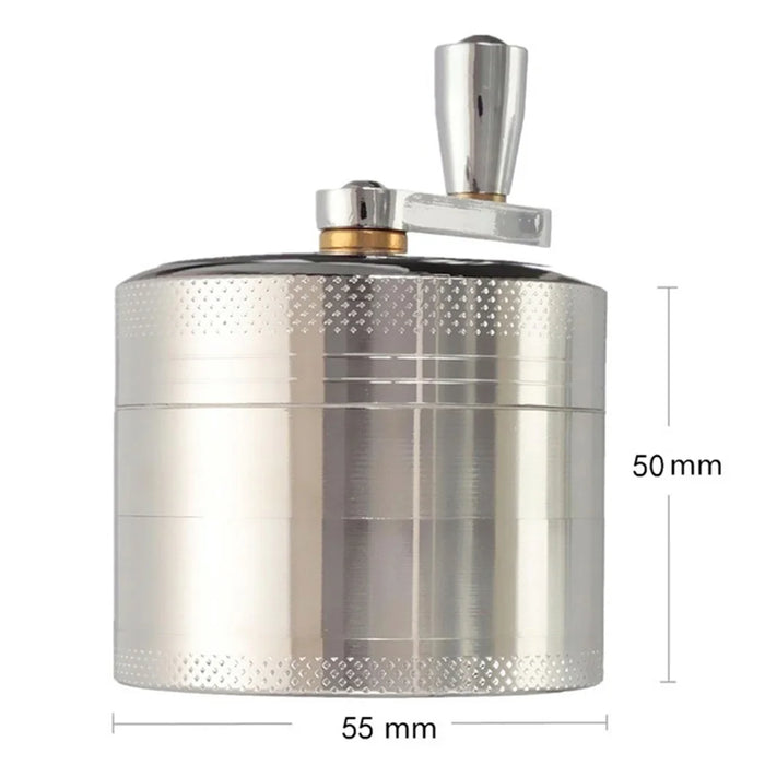 4 Layers Tobacco Grinder Manual Herbal Herb Mill Spice Crusher Smoke Grinder Crusher Hand Crank Muller, 55mm Diameter (BPA Free, No FDA Certificate) - 7