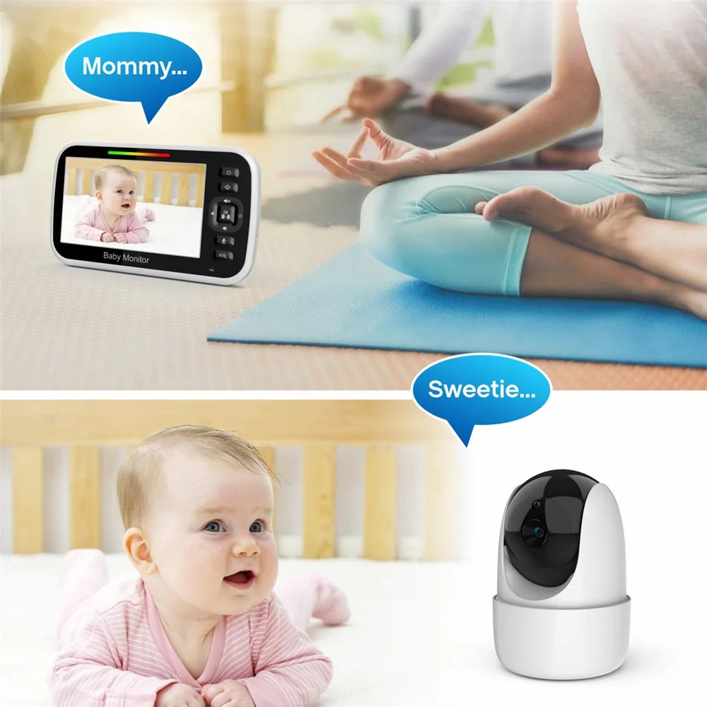 SM651 2.4GHz Wireless Baby Camera Monitor 5-inch Two-Way Voice Camera for Indoor Surveillance - AU Plug - 5