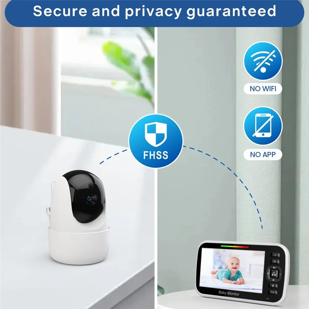 SM651 2.4GHz Wireless Baby Camera Monitor 5-inch Two-Way Voice Camera for Indoor Surveillance - AU Plug - 7