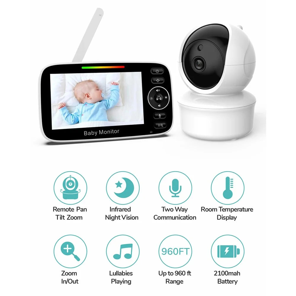 SM43C 4.3-inch Wireless Baby Monitor Two-Way Voice Camera with Indoor Temperature Test - US Plug - 2